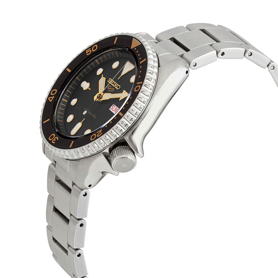 SEIKO WATCH STEEL BLACK & YELLOW DIAL
