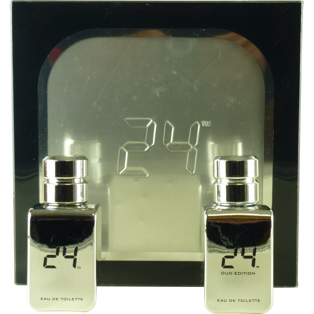 24 Platinum the Fragrance by ScentStory Gift Set -- 24 Platinum 1.7 Oz Eau De Toilette Spray + 24 Platinum Oud 1.7 Oz Eau De Toilette Spray for Men