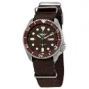  Seiko 5 Sports Stainless Steel Case Brown Canvas Strap Automatic Men’s Watch SRPD85K1