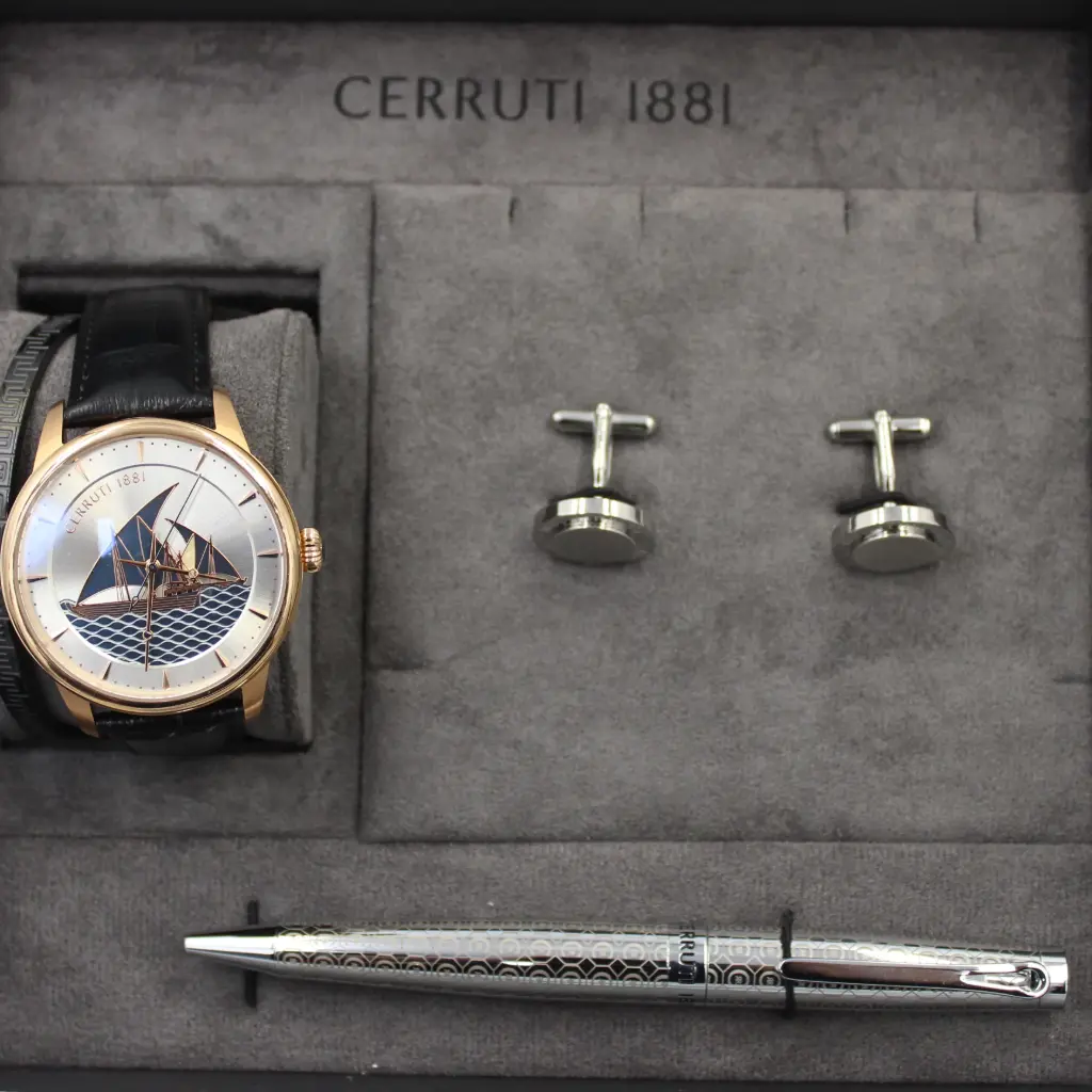 CRPNFW240401A طقم ساعة شيروتي 1881 للرجال، ساعة + سوار + قلم + سوار، 