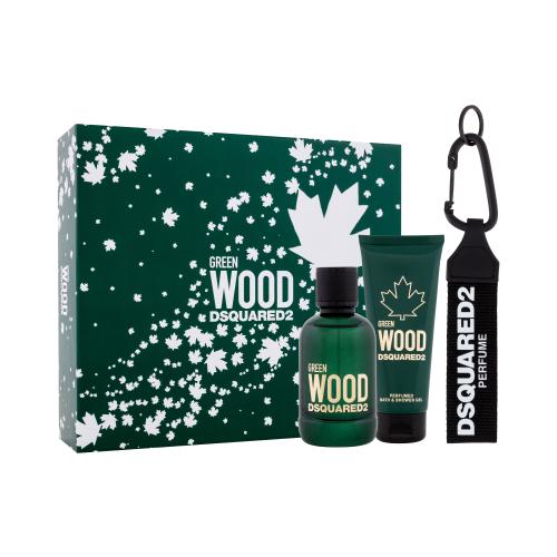 [DSQU00039] DSQUARED2 GREEN WOOD (M) SET EDT 100ML + B & SG 100ML + BLACK KEY RING 