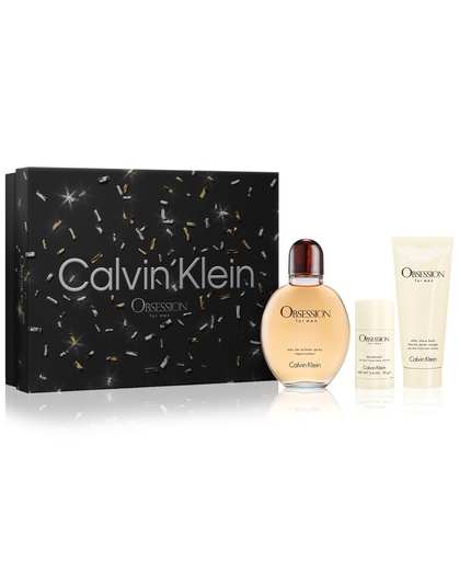 "CALVIN KLEIN OBSESSION (M) SET EDT 125ML + AFTER SHAVE BALM 100ML + DEO STICK 75G " 