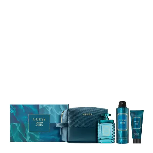 "GUESS UOMO ACQUA (M) SET EDT 100ML + SG 100ML + BODY SPRAY 170G + POUCH" 