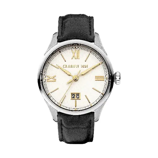 [CIWGB2205801] CERRUTI 1881 Farneto Stainless steel Dial Watch For Men with Genuine Leather Strap