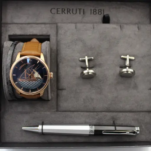 [CNPNFW24030] CNPNFW24030 طقم ساعة شيروتي 1881 للرجال، ساعة + سوار + قلم + سوار