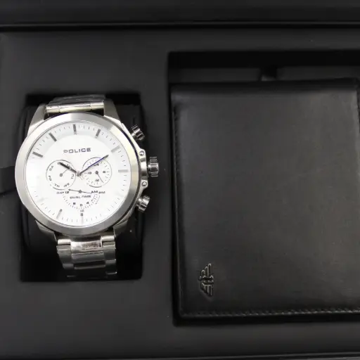[PL15970JS01SET] ساعة بوليس للرجال + محفظة (طقم من قطعتين)
