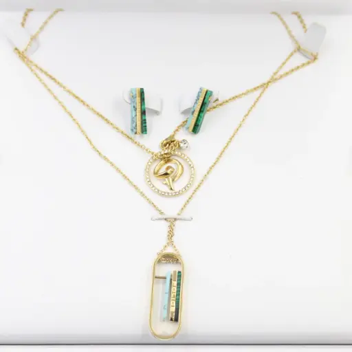 [PEJLN2121111] POLICE WOMAN'S NECKLACE+EARRING SET PEJLN2121111